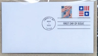US Flags First Day Cover. Patriotic Block Stamp. sal's stamp store. - Image 1 of 2
