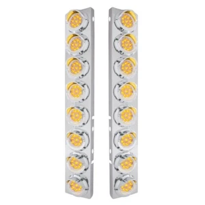 Peterbilt Air Cleaner Bracket Reflector Lights & Visors - Amber LED/Clear Lens - Picture 1 of 2