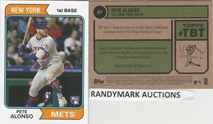 Pete Alonso NEW YORK METS TOPPS 2019 THROWBACK 1974 BASEBALL TBT 97 SP 1153 RC - Picture 1 of 3