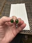 Vintage 1940’s L.S.P. Co. 12k Gold Filled Jade Green Screwback Earrings