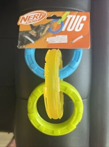 Nerf Dog Tuff Tug TPR Rubber 3 Ring Dog Toy. 13" Water Resistant. - Picture 1 of 5