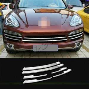 Chrome For Porsche Cayenne 2011-2014 Front Grille Grill Decor Molding Trim Cover - Picture 1 of 5