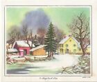 Vtg Christmas Card Approx 5.5 X 4.5" Currier & Ives - Stagecoach Stop No Env