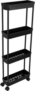 Sooyee 4 Tier Slim Storage Cart,Rolling Storage Cart,Narrow Shelf,Bathroom Rack, - Picture 1 of 2