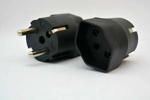 Reise-Adapter Deutschland auf Schweiz Schukostecker Steckdose Netzadapter CH DE - Bild 1 von 6