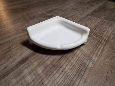 Ceramic Glossy White 5.5" Reversible Corner Shower Shelf  - Image 1 of 4
