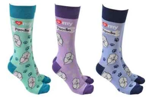 Poodle Socks by Sock Dog Society Novelty Cotton Men Women Socks Gift - Picture 1 of 7