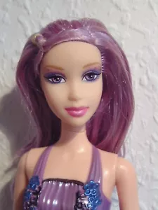 Barbie Mariposa Willa lila Haare mit Drehknopf zum Kopf drehen - Bild 1 von 4