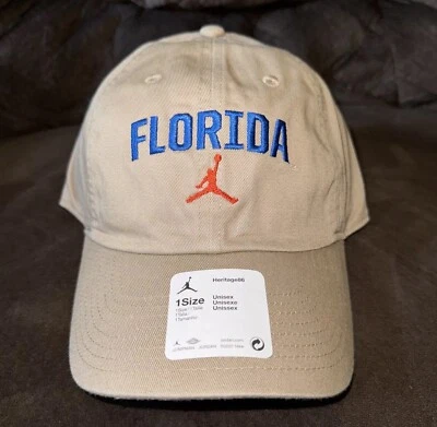 Jordan Florida Gators Heritage86 Gorra Ajustable Correa Caqui Nike Jumpman Foto 1 de 4