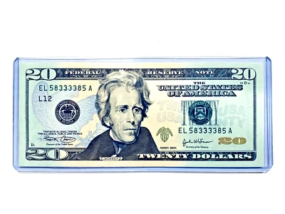 2004 $20 FRN Uncirculated Fancy QUAD RADAR #EL58333385A - Image 1 of 2