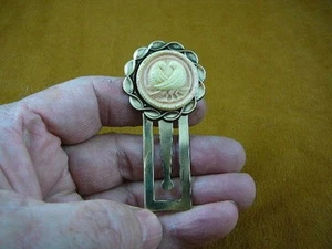 (CBS7-1) Doves pair of love birds tan + ivory CAMEO BOOKMARK book mark books art - Picture 1 of 1