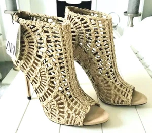 Zara Woman Braided Peep Toe Sandals In Natural UK 7 BNWT RRP £89.99 LAST PAIR - Picture 1 of 13