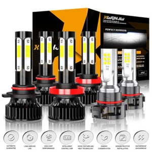 For Cadillac Escalade 2007-2014 LED Hedlight Hi Low Beam + Fog Light Bulbs Combo - Picture 1 of 12