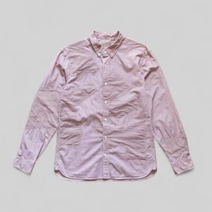 Burberry Brit Men’s Patchwork Red Striped Cotton Casual Button-Up Shirt – Size M - Picture 1 of 11