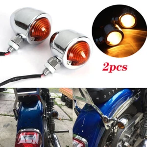 Señales de giro de bala cromadas para motocicleta Chopper Bobber Cruiser bicicleta personalizada ATV - Imagen 1 de 8