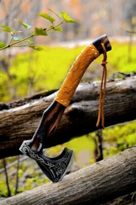 Custom Handmade Viking Axe, Carbon Steel Hatchet Valhalla axe Battel Axe JW-1241 - Image 1 of 2