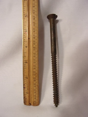 RARE Vintage 6" Long Nautical Solid Brass Wood Screws 22 x 6 Cover