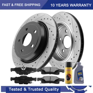 Rotores y pastillas de freno perforados traseros para Jeep Grand Cherokee V8 2011-2020 - Imagen 1 de 7