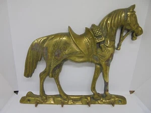 Messing Pferd Wanddeko mit 4 Haken England - Bild 1 von 9