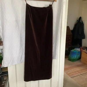 Martinique London Hand Tailored Chocolate Brown Velvet Maxi Skirt UK Size 12 - Picture 1 of 7