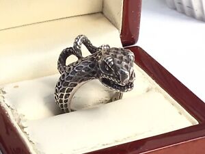 Lovely Silver Snake Ring, Probably made 20 years ago - Small Size H.1/2
