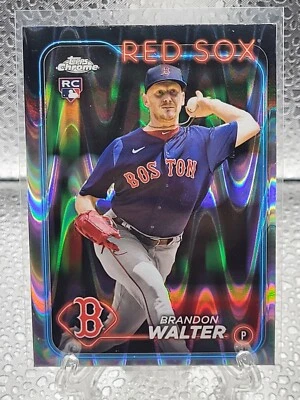 2024 Topps Chrome Brandon Walter Ray Wave Refractor Boston Red Sox SP RC - Image 1 of 2
