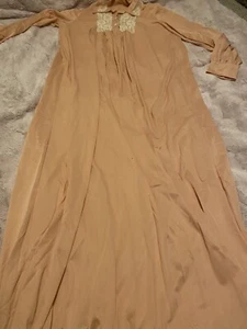 Vintage 70er Jahre Nachthemd Langarm Spitze Satin - Bild 1 von 7