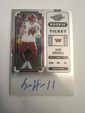 2022 Panini Contenders Optic Sam Howell Rookie Ticket On-Card AUTO, Card 133