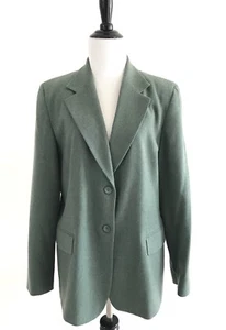 Blazer donna Pendleton lana taglia 12 verde foderato due bottoni scollo a V - Foto 1 di 12