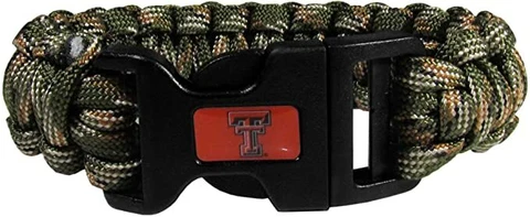 Texas Tech Red Raiders Official Licensed Camo Paracord Bracelet NCAA College New Cover