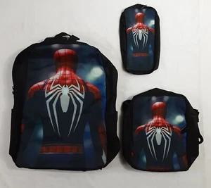 Nuevo, 3 Piezas, Mochila Spiderman Niños Bolsa de Almuerzo y Bolsa para Lápices - Imagen 1 de 8