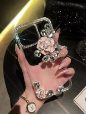 For iPhone Samsung Hot Bling Diamond Luxury Flower Women Girl Phone Case Cover