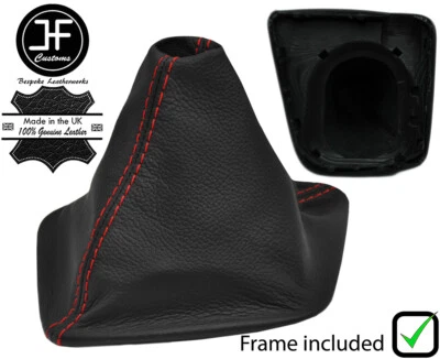 RED STITCH LEATHER GEAR BOOT+PLASTIC FRAME FITS RENAULT KANGOO 2 2008-2019 - Image 1 of 2