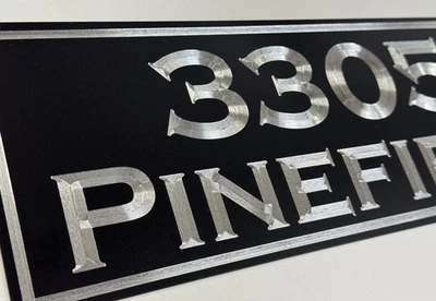 Letrero de casa de metal 14x5 con número de casa personalizado grabado reflectante Foto 1 de 4