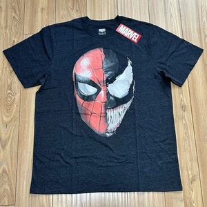 Marvel Mens SZ 3XLTall T Shirt Spider-Man Venom Split Faces Adult Unisex Tee NWT - Picture 1 of 7