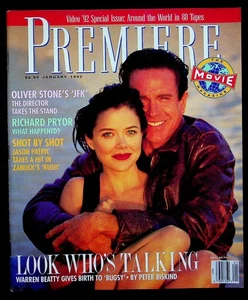 Premiere Movie Magazine JANUARY 1992 Warren Beatty, Anette Bening - Picture 1 of 3