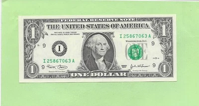 2003 ..UNCIRC $1  I 2586 7063 A  .... 2003  $1  I-A    NICE NOTE        FRN - Image 1 of 2