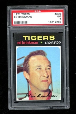 Topps Ed Brinkman #389 1971 PSA 7 Detroit Tigers IC182 Foto 1 de 2