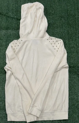 Juicy Couture Women Sz S  Ecru Luxe Velour Hoodie LIGHTLY WORN FAST SHIPPING! - Image 1 of 3