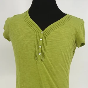KÜHL Women's V-Neck Short Sleeve Button Up Casual Top Green Size L Henley Shirt - Picture 1 of 5