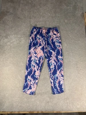 Calça Lilly Pulitzer Emora Feminina S Borealis Azul Natação Sobre Cordão - Imagem 1 de 4