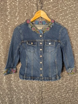 Chaqueta vaquera vintage AMI bordada para mujer PS azul mezcla de algodón Foto 1 de 4