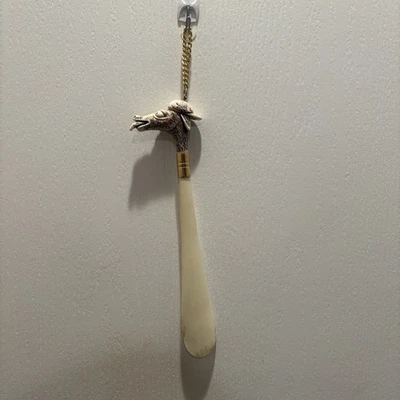 Cuerno de zapato vintage hecho en Italia cabeza de animal de burro 10 pulgadas rarezas Foto 1 de 4