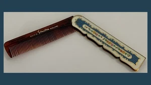 Vintage 1950er Stratton England kompakter klappbarer Taschenkamm floral - Art Deco 4 Zoll - Bild 1 von 10