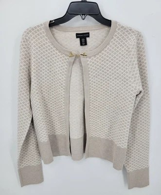 Cárdigan suéter Adrienne Vittadini para mujer estampado tostado medio dinero antiguo palanca Foto 1 de 4