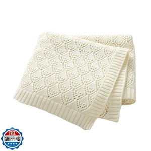 Neiwech Baumwolle Cellular Babydecke Strick Swaddle Kinderbett Kinderzimmer Empfang B - Bild 1 von 5