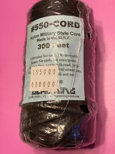 Gladding #550-CORD Black Paracord, 300ft Spool Nylon Military Style Cord - Picture 1 of 1