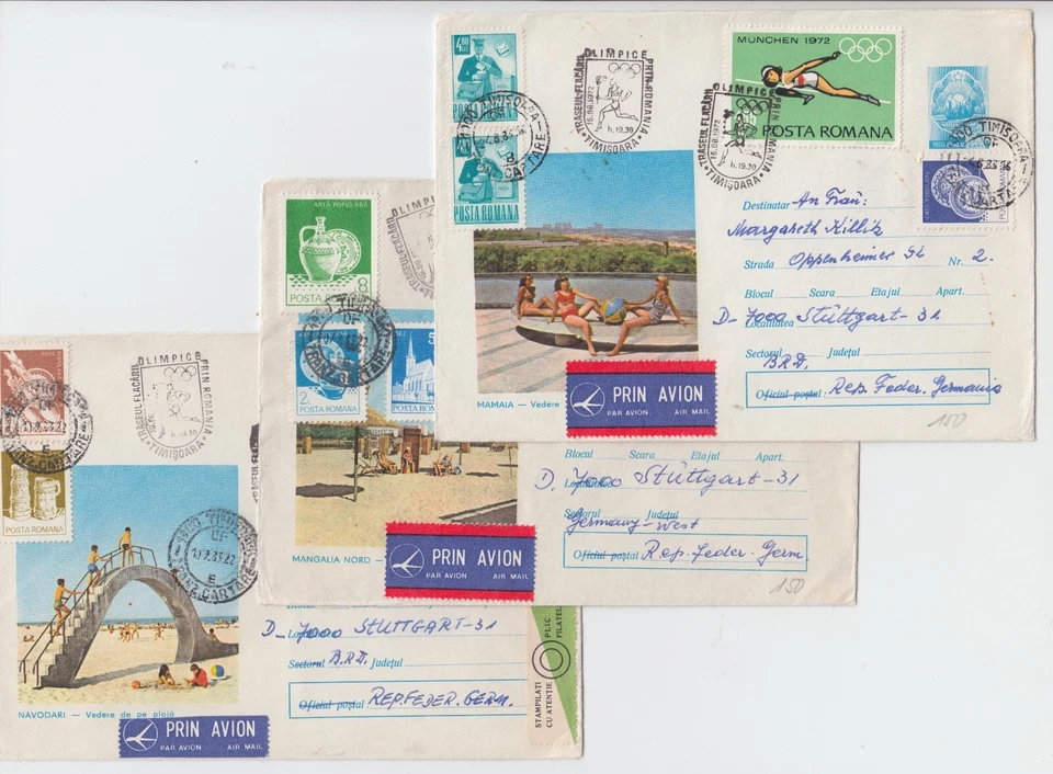 CUBIERTA RUMANIA 1983 MAMAIA SEA SIDE RESORT CORREO AÉREO USADO HISTORIA POST  Foto 1 de 1