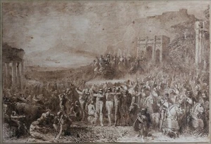Joseph Navlet Drawing History Military War Romanticism Painting Battle - Picture 1 of 10