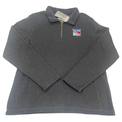 New York Rangers 1/4 Zip Pullover Sweater  NHL Hockey Men’s Size Medium Gray Cover